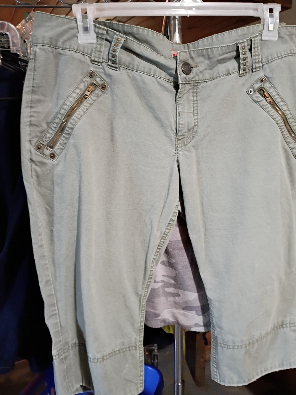 NOBO Light Sage Ankle Zip-Pocket Jeans